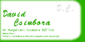 david csimbora business card
